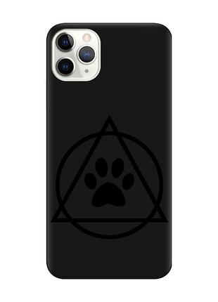 Матовый черный чехол на iphone 11 pro (5.8) логотип квадроберов (принт 394)