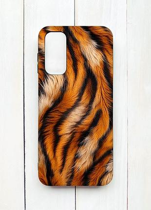 Матовий чохол з чорними боками на samsung galaxy a14 5g тигрове хутро (принт 395)