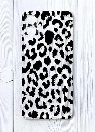 Прозрачный чехол на samsung galaxy a06 (a065) леопардовый принт (принт 374)