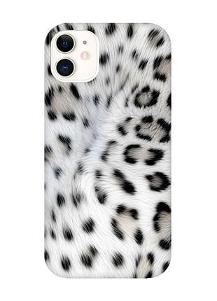 Матовий чохол з бірюзовими боками на iphone 11 (6.1) білий леопард (принт 398)
