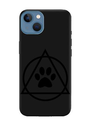 Матовый черный чехол на apple iphone 13 логотип квадроберов (принт 394)