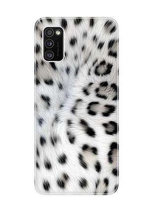 Чехол на samsung galaxy a41 белый леопард (принт 398)