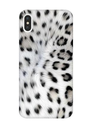 Чехол на iphone xs max белый леопард (принт 398)
