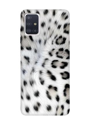 Матовий чохол з рожевими боками на samsung galaxy a51 білий леопард (принт 398)