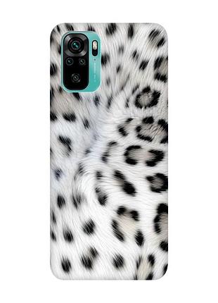 Матовий чохол з рожевими боками на xiaomi redmi note 10 / note 10s білий леопард (принт 398)