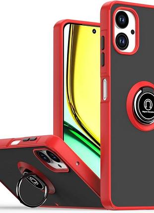 Чехол fiji colorframe для samsung galaxy a06 (a065) матовый бампер с кольцом подставкой red