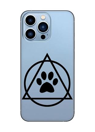 Прозрачный чехол на apple iphone 13 pro max логотип квадроберов (принт 394)