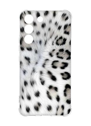 Чохол з потовщеними кутами на samsung galaxy s22 білий леопард (принт 398)