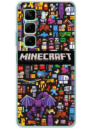 Чехол силиконовый с картинкой на infinix hot 50 (майнкрафт, minecraft)