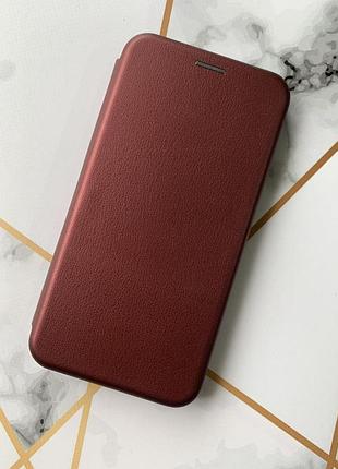 Чехол-книжка на xiaomi redmi 8 бордовый