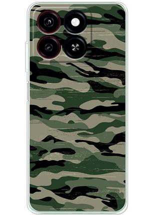 Чехол силиконовый с картинкой на zte blade a55 (патриотический, камуфляж)