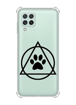 Чехол с утолщёнными углами на samsung galaxy a22 5g / a22s 5g логотип квадроберов (принт 394)