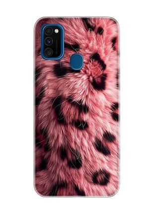 Чехол на samsung galaxy m30s/m21 розовый мех (принт 397)