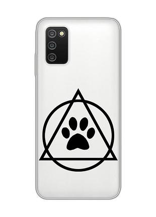 Прозорий чохол на samsung galaxy a03s логотип квадроберів (принт 394)