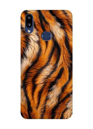 Матовый чехол с черными боками на samsung galaxy a10ѕ a107 тигровый мех (принт 395)