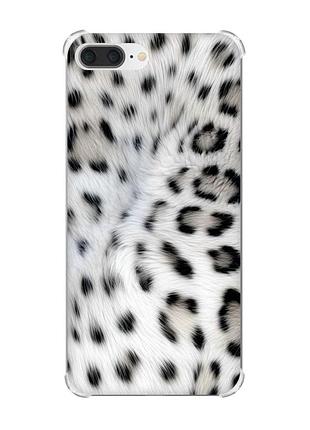 Чехол с утолщёнными углами на iphone 7 plus/ 8 plus белый леопард (принт 398)