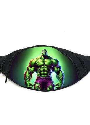 Поясная сумка бананка халк марвел (gb - hulk 03) gear bag черная