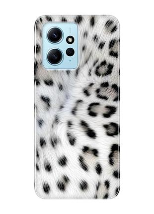 Чехол на xiaomi redmi note 12 4g белый леопард (принт 398)