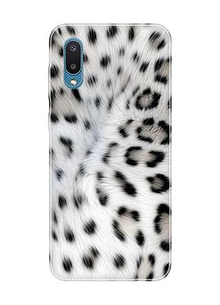 Чехол на samsung galaxy a02/a022 (2021) белый леопард (принт 398)