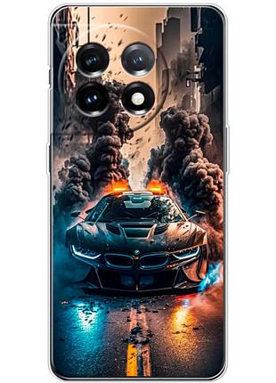 Чехол силиконовый с картинкой на oneplus 11 (машина bmw i8)