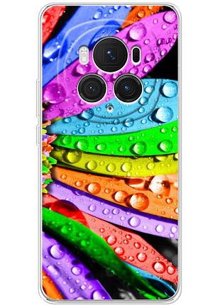 Чехол силиконовый с картинкой на huawei honor magic 6 pro (цветные листья)