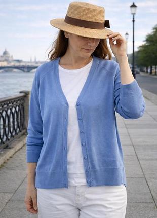 Кофта блакитна на ґудзиках stradivarius xxl 2