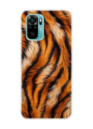 Чехол на xiaomi redmi note 10 / note 10s тигровый мех (принт 395)