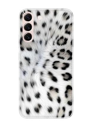 Чехол на samsung galaxy s22 белый леопард (принт 398)