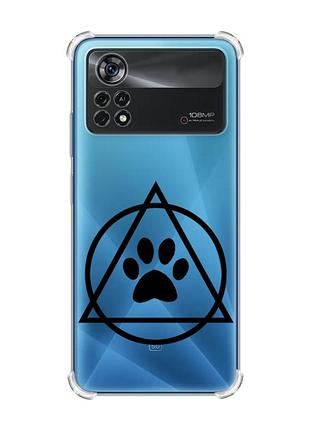 Чехол с утолщёнными углами на xiaomi poco x4 pro 5g логотип квадроберов (принт 394)