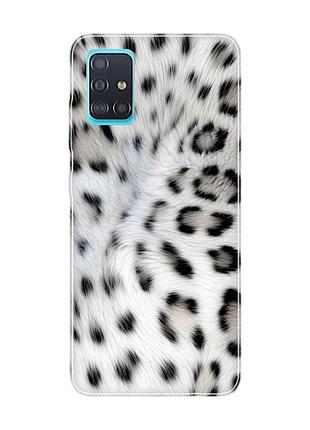 Чехол на samsung galaxy a51 белый леопард (принт 398)