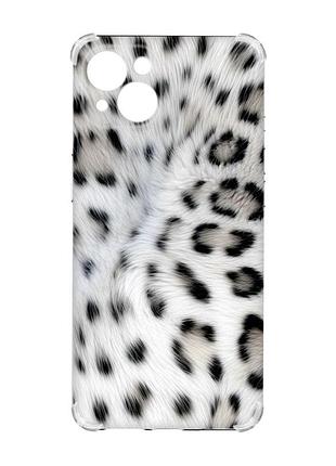 Чохол з потовщеними кутами на iphone 15 plus білий леопард (принт 398)