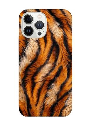 Чехол с защитой камеры на iphone 14 pro max тигровый мех (принт 395)