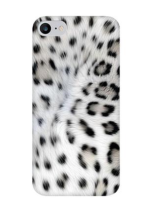 Матовый чехол с розовыми боками на iphone 7 / 8 белый леопард (принт 398)