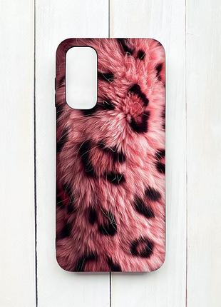 Матовий чохол з чорними боками на samsung galaxy a14 5g рожеве хутро (принт 397)