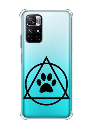 Чехол с утолщёнными углами на xiaomi redmi note 11 4g логотип квадроберов (принт 394)