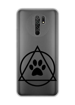 Прозорий чохол на xiaomi redmi 9 логотип квадроберів (принт 394)