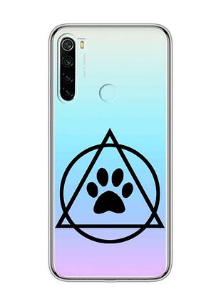 Прозрачный чехол на xiaomi redmi note 8 логотип квадроберов (принт 394)