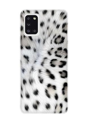 Чехол на samsung galaxy a31 белый леопард (принт 398)