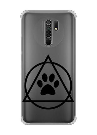 Чехол с утолщёнными углами на xiaomi redmi 9 логотип квадроберов (принт 394)