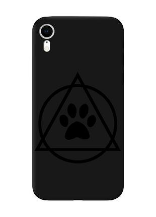 Матовий чорний чохол на apple iphone xr логотип квадроберів (принт 394)