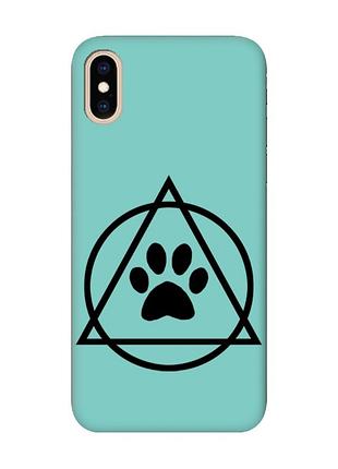 Матовий бірюзовий чохол на iphone xs max логотип квадроберів (принт 394)