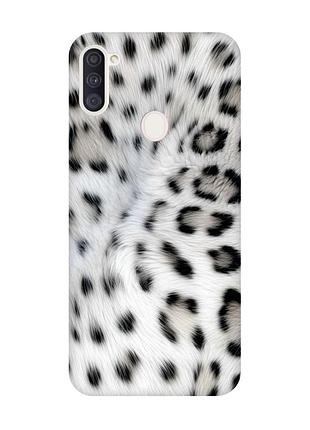 Матовий чохол з рожевими боками на samsung galaxy a11 білий леопард (принт 398)