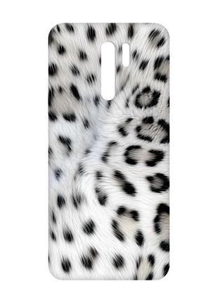 Матовий чохол з рожевими боками на xiaomi redmi 9 білий леопард (принт 398)