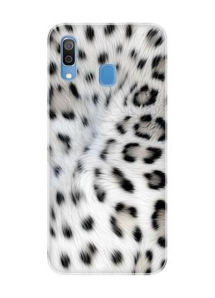 Чехол на samsung galaxy a30 (2019)/a20 (2019) белый леопард (принт 398)