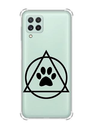 Чехол с утолщёнными углами на samsung galaxy m32/a22/m22 4g логотип квадроберов (принт 394)