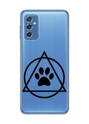 Прозрачный чехол на samsung galaxy m52 логотип квадроберов (принт 394)
