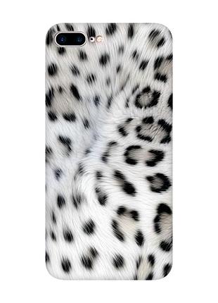 Матовий чохол з рожевими боками на iphone 7 plus / 8 plus білий леопард (принт 398)