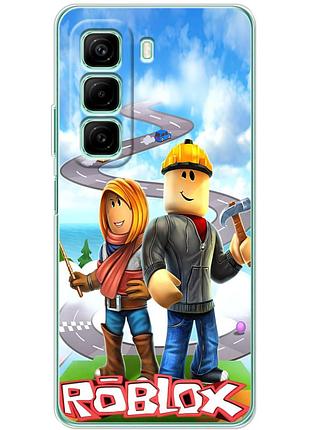Чехол силиконовый с картинкой на infinix hot 50 (роблокс, roblox)