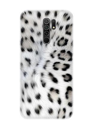 Чехол на xiaomi redmi 9 белый леопард (принт 398)