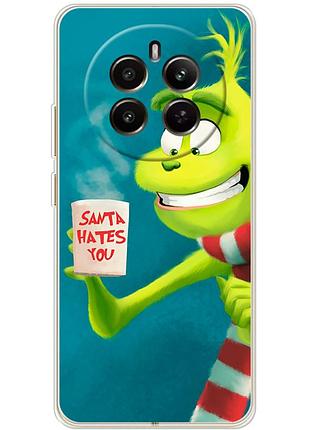 Чехол силиконовый с картинкой на realme 13 4g (новогодний, гринч)